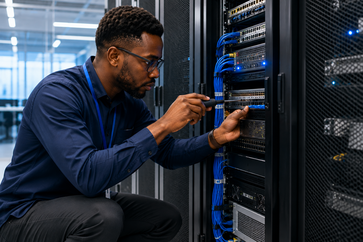 IT infrastructure maintenance by a professional technician