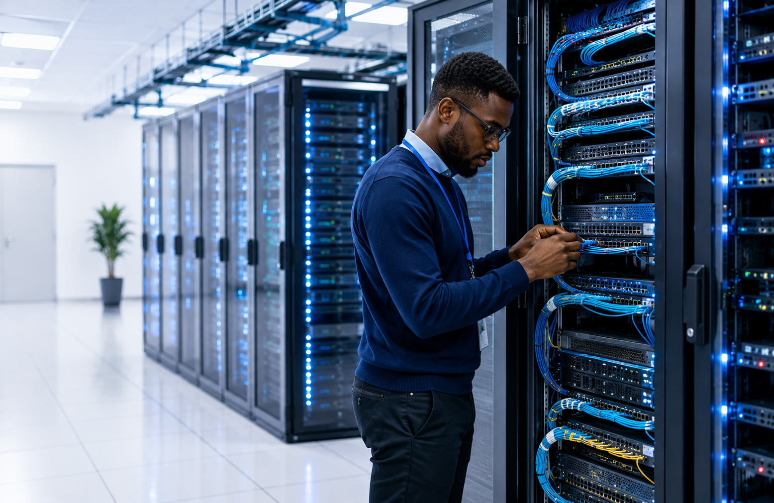 Secure server room connectivity and infrastructure