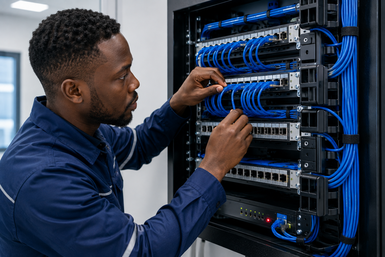 Structured network cabling installation