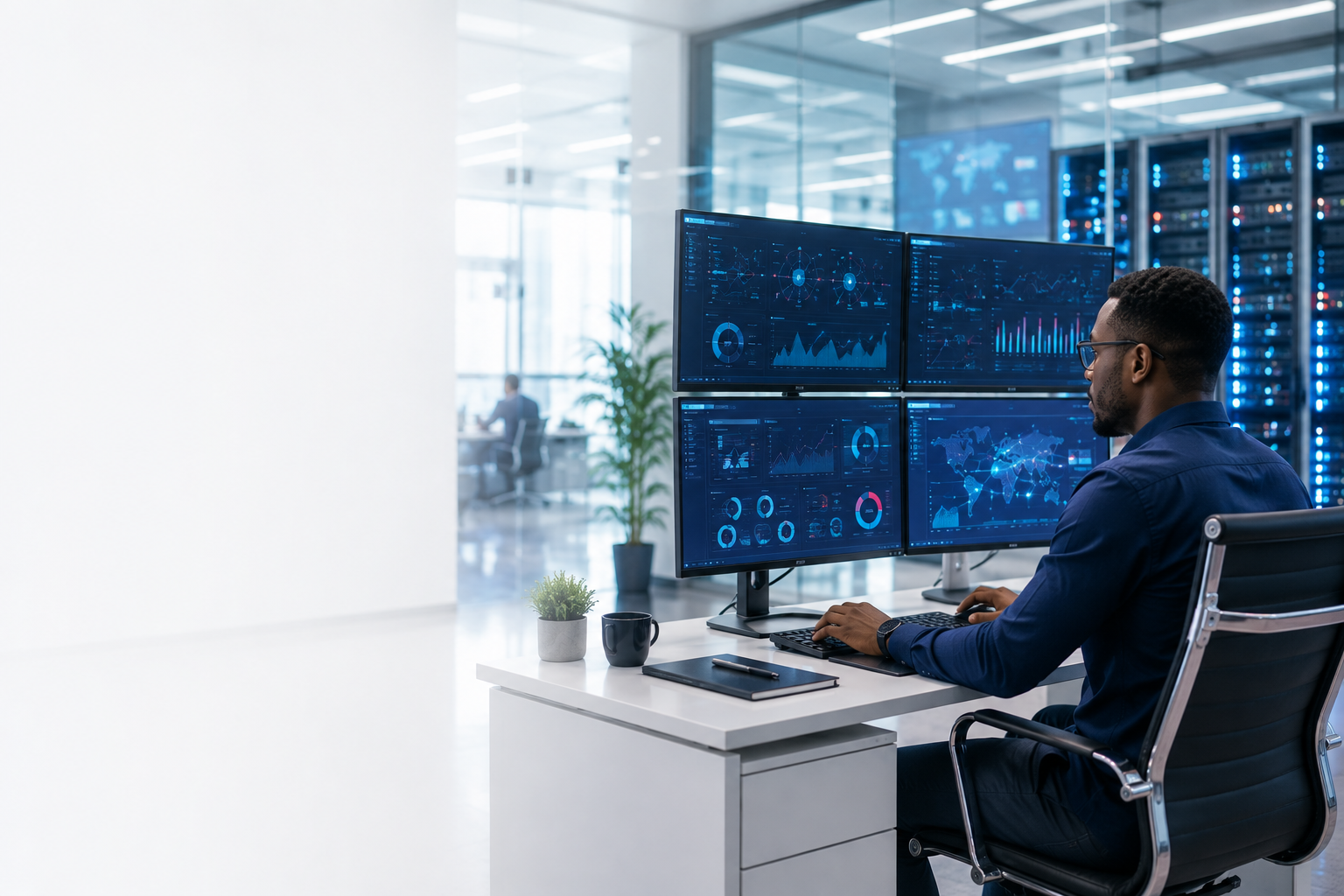 IT professional monitoring enterprise infrastructure